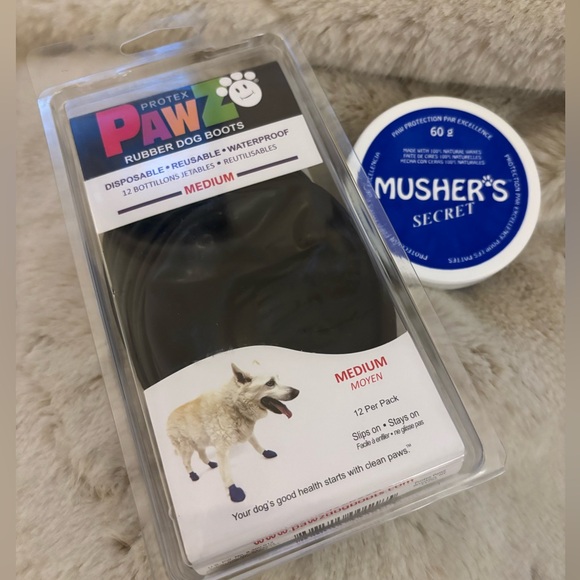 PAWZ Black Rubber Dog Boots - Medium - Picture 1 of 7